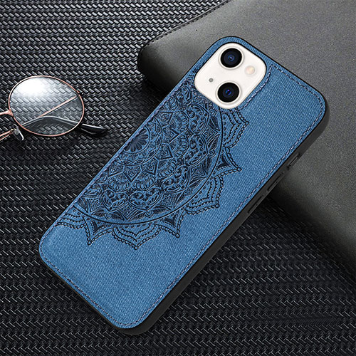 Silicone Candy Rubber Gel Fashionable Pattern Soft Case Cover S01 for Apple iPhone 13 Blue