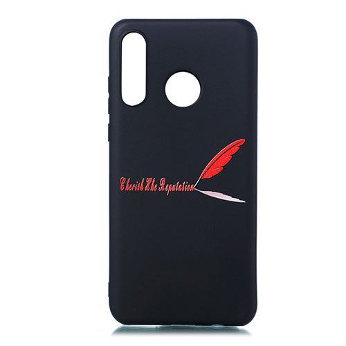 Silicone Candy Rubber Gel Fashionable Pattern Soft Case Cover S01 for Huawei P30 Lite XL Red