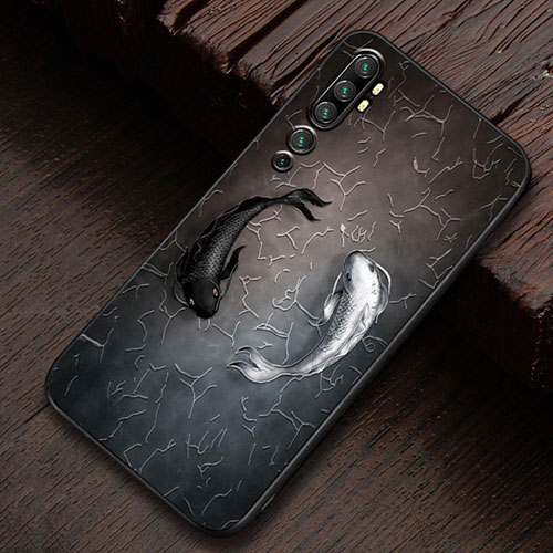 Silicone Candy Rubber Gel Fashionable Pattern Soft Case Cover S01 for Xiaomi Mi Note 10 Black