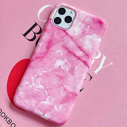 Silicone Candy Rubber Gel Fashionable Pattern Soft Case Cover S02 for Apple iPhone 11 Pro Max Pink