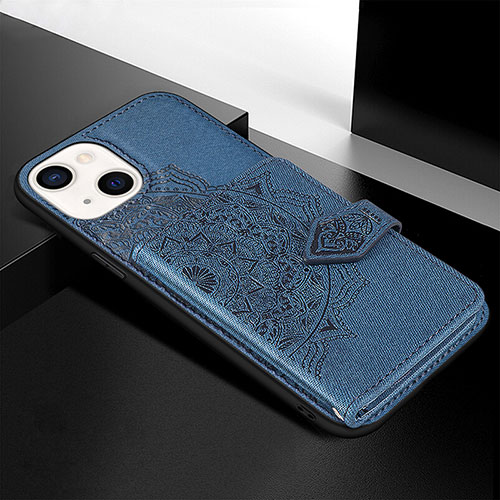 Silicone Candy Rubber Gel Fashionable Pattern Soft Case Cover S02 for Apple iPhone 13 Blue