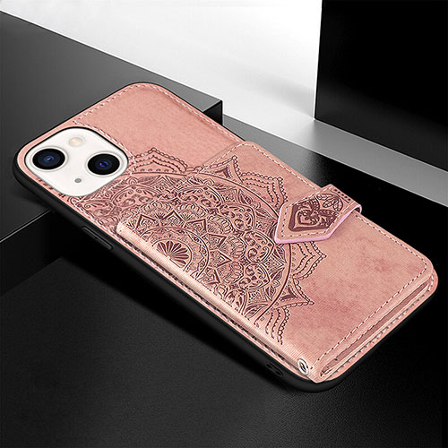 Silicone Candy Rubber Gel Fashionable Pattern Soft Case Cover S02 for Apple iPhone 13 Rose Gold