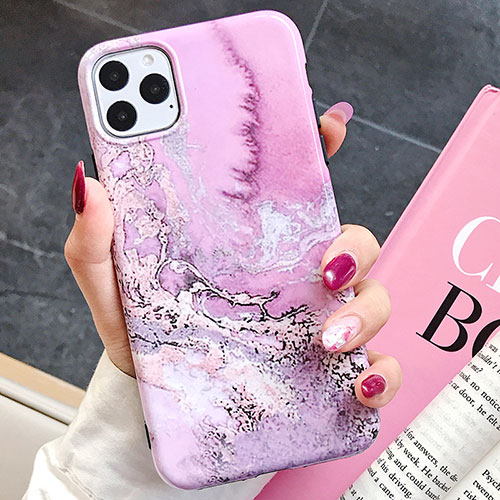 Silicone Candy Rubber Gel Fashionable Pattern Soft Case Cover S03 for Apple iPhone 11 Pro Rose Gold