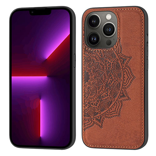 Silicone Candy Rubber Gel Fashionable Pattern Soft Case Cover S04 for Apple iPhone 14 Pro Max Brown
