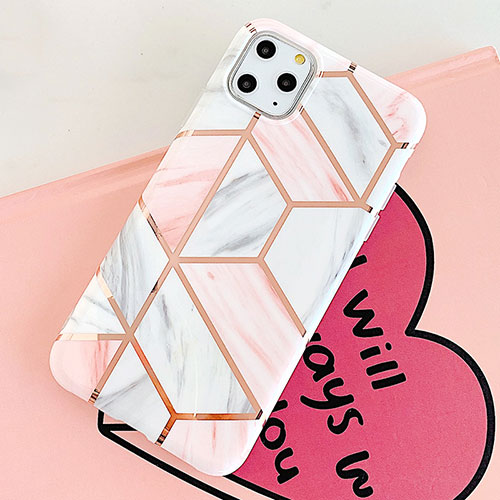 Silicone Candy Rubber Gel Fashionable Pattern Soft Case Cover S05 for Apple iPhone 11 Pro Pink