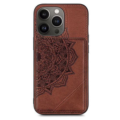 Silicone Candy Rubber Gel Fashionable Pattern Soft Case Cover S06 for Apple iPhone 14 Pro Brown