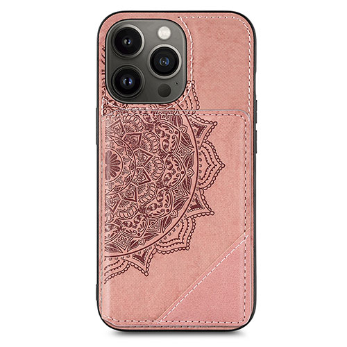 Silicone Candy Rubber Gel Fashionable Pattern Soft Case Cover S06 for Apple iPhone 14 Pro Rose Gold