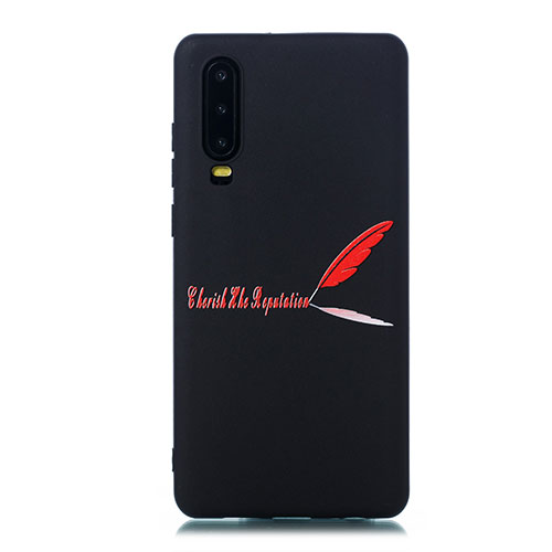 Silicone Candy Rubber Gel Fashionable Pattern Soft Case Cover S06 for Huawei P30 Red