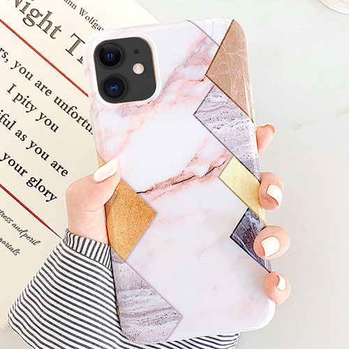 Silicone Candy Rubber Gel Fashionable Pattern Soft Case Cover S07 for Apple iPhone 11 White