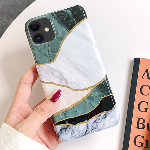 Silicone Candy Rubber Gel Fashionable Pattern Soft Case Cover S08 for Apple iPhone 11 Green