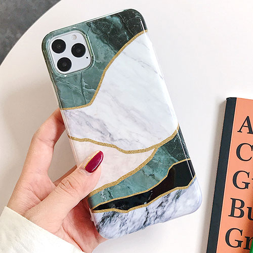 Silicone Candy Rubber Gel Fashionable Pattern Soft Case Cover S08 for Apple iPhone 11 Pro Green