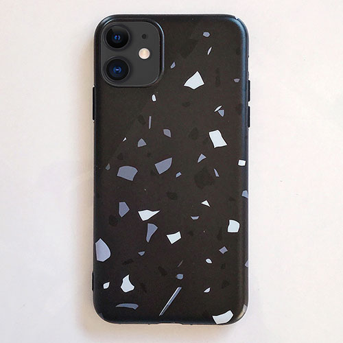 Silicone Candy Rubber Gel Fashionable Pattern Soft Case Cover S12 for Apple iPhone 11 Black