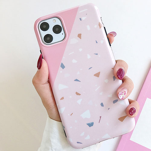 Silicone Candy Rubber Gel Fashionable Pattern Soft Case Cover S12 for Apple iPhone 11 Pro Max Pink