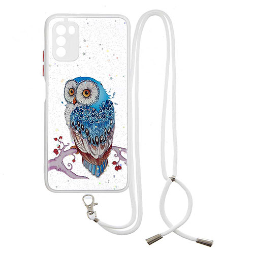 Silicone Candy Rubber Gel Fashionable Pattern Soft Case Cover with Lanyard Strap Y01X for Xiaomi Poco M3 Mixed