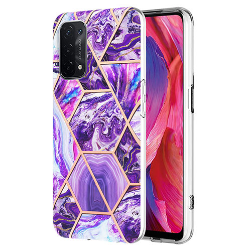 Silicone Candy Rubber Gel Fashionable Pattern Soft Case Cover Y01B for OnePlus Nord N200 5G Purple