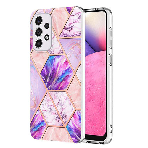 Silicone Candy Rubber Gel Fashionable Pattern Soft Case Cover Y01B for Samsung Galaxy A33 5G Clove Purple