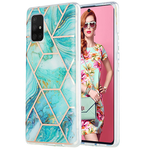 Silicone Candy Rubber Gel Fashionable Pattern Soft Case Cover Y01B for Samsung Galaxy A71 5G Matcha Green