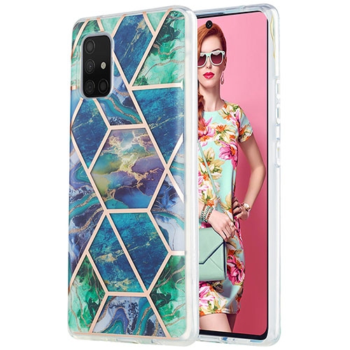 Silicone Candy Rubber Gel Fashionable Pattern Soft Case Cover Y01B for Samsung Galaxy A71 5G Midnight Green