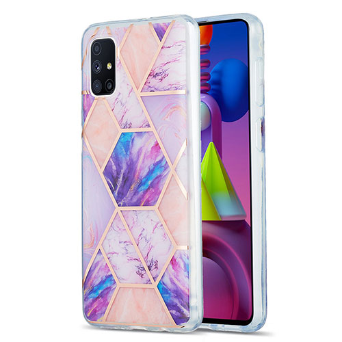 Silicone Candy Rubber Gel Fashionable Pattern Soft Case Cover Y01B for Samsung Galaxy M51 Clove Purple