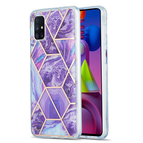 Silicone Candy Rubber Gel Fashionable Pattern Soft Case Cover Y01B for Samsung Galaxy M51 Purple