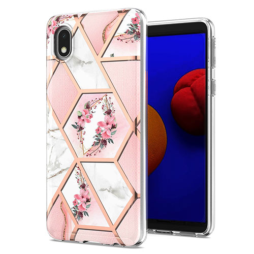 Silicone Candy Rubber Gel Fashionable Pattern Soft Case Cover Y02B for Samsung Galaxy A01 Core Pink