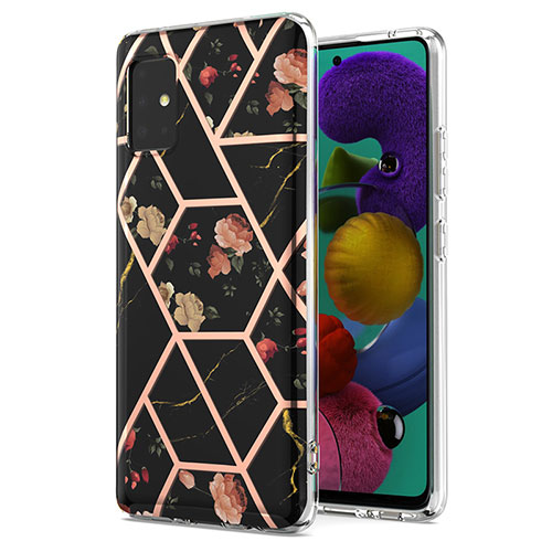 Silicone Candy Rubber Gel Fashionable Pattern Soft Case Cover Y02B for Samsung Galaxy A51 4G Black