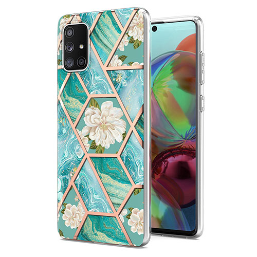 Silicone Candy Rubber Gel Fashionable Pattern Soft Case Cover Y02B for Samsung Galaxy A71 4G A715 Green
