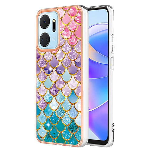 Silicone Candy Rubber Gel Fashionable Pattern Soft Case Cover Y03B for Huawei Honor X7a Colorful