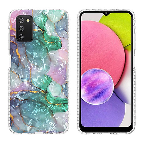 Silicone Candy Rubber Gel Fashionable Pattern Soft Case Cover Y04B for Samsung Galaxy A02s Green