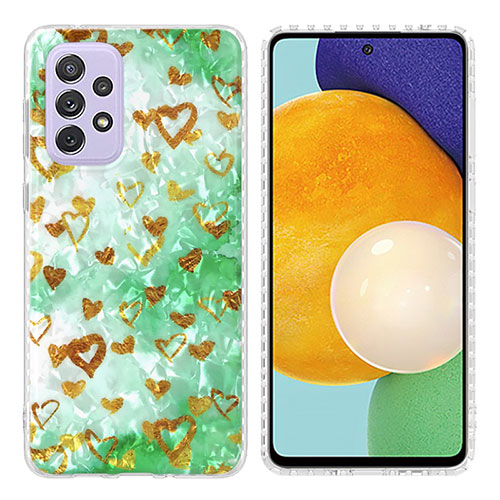 Silicone Candy Rubber Gel Fashionable Pattern Soft Case Cover Y04B for Samsung Galaxy A73 5G Matcha Green
