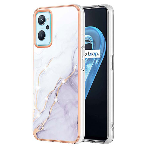 Silicone Candy Rubber Gel Fashionable Pattern Soft Case Cover Y05B for Oppo A96 4G White