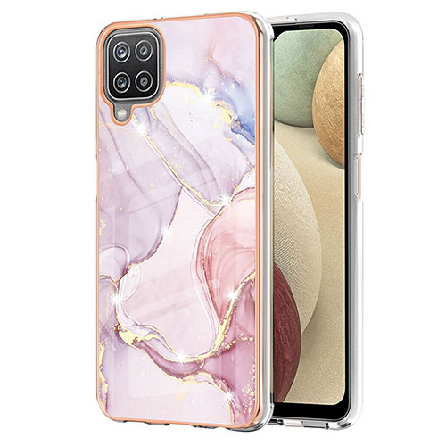Silicone Candy Rubber Gel Fashionable Pattern Soft Case Cover Y05B for Samsung Galaxy A12 Pink