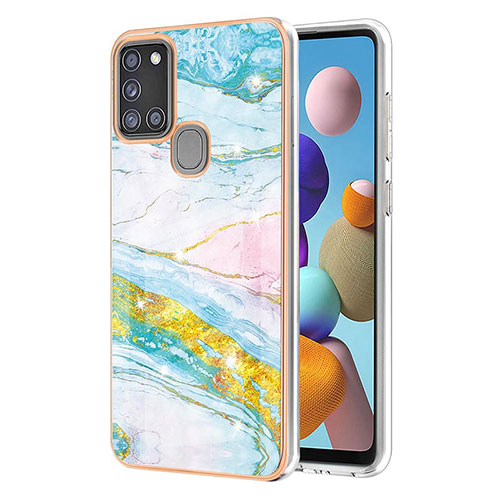 Silicone Candy Rubber Gel Fashionable Pattern Soft Case Cover Y05B for Samsung Galaxy A21s Colorful