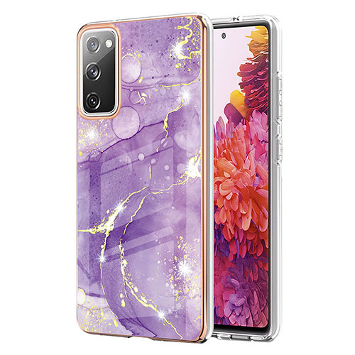 Silicone Candy Rubber Gel Fashionable Pattern Soft Case Cover Y05B for Samsung Galaxy S20 Lite 5G Purple
