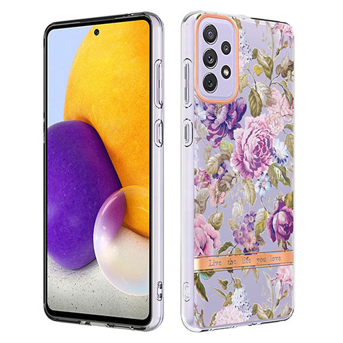 Silicone Candy Rubber Gel Fashionable Pattern Soft Case Cover Y06B for Samsung Galaxy A73 5G Clove Purple