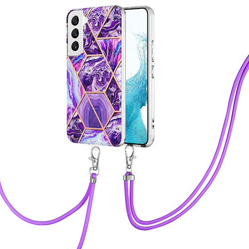 Silicone Candy Rubber Gel Fashionable Pattern Soft Case Cover Y18B for Samsung Galaxy S22 Plus 5G Purple