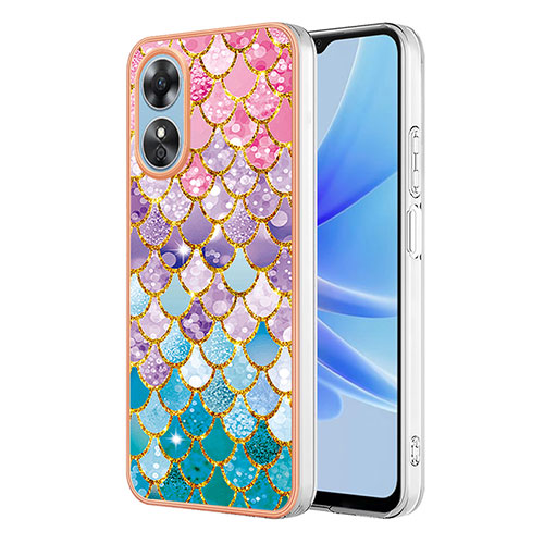 Silicone Candy Rubber Gel Fashionable Pattern Soft Case Cover YB3 for Oppo A17 Colorful