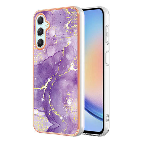 Silicone Candy Rubber Gel Fashionable Pattern Soft Case Cover YB5 for Samsung Galaxy A25 5G Purple