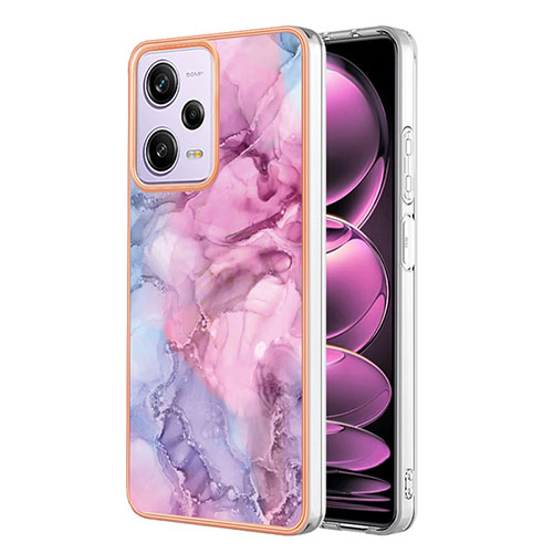 Silicone Candy Rubber Gel Fashionable Pattern Soft Case Cover YB7 for Xiaomi Redmi Note 12 Pro 5G Clove Purple