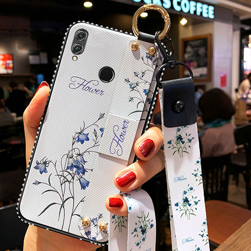 Silicone Candy Rubber Gel Flowers Soft Case Cover for Huawei Honor 10 Lite White
