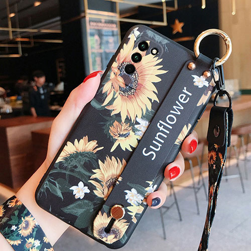 Silicone Candy Rubber Gel Flowers Soft Case Cover for Huawei Honor 30 Lite 5G Yellow