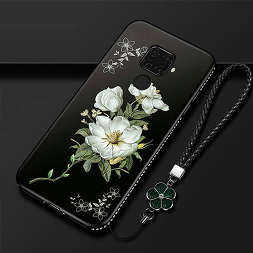 Silicone Candy Rubber Gel Flowers Soft Case Cover for Huawei Nova 5i Pro White
