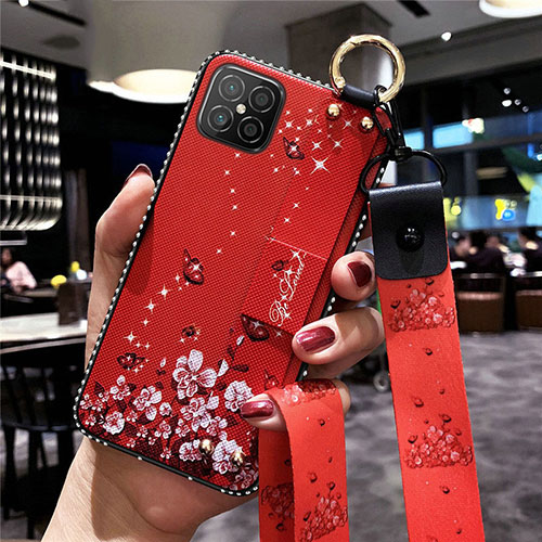 Silicone Candy Rubber Gel Flowers Soft Case Cover for Huawei Nova 8 SE 5G Red