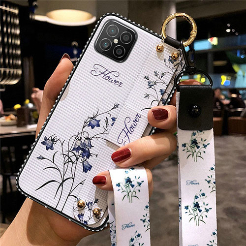Silicone Candy Rubber Gel Flowers Soft Case Cover for Huawei Nova 8 SE 5G White
