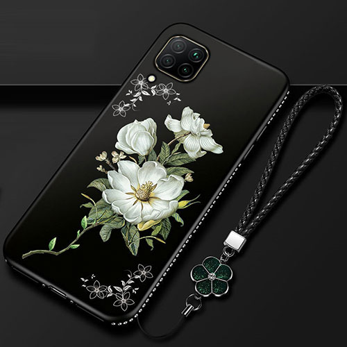 Silicone Candy Rubber Gel Flowers Soft Case Cover for Huawei P40 Lite White