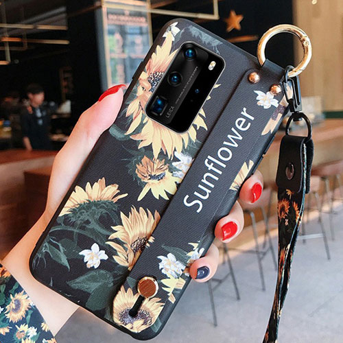 Silicone Candy Rubber Gel Flowers Soft Case Cover for Huawei P40 Pro Orange