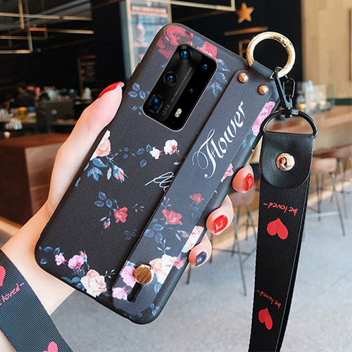 Silicone Candy Rubber Gel Flowers Soft Case Cover for Huawei P40 Pro+ Plus Orange