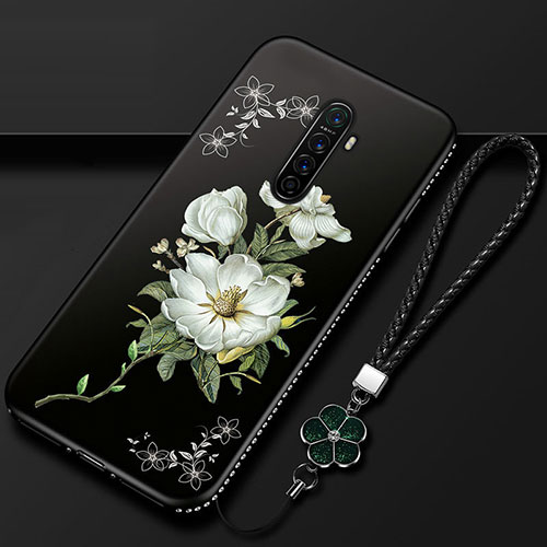 Silicone Candy Rubber Gel Flowers Soft Case Cover for Realme X2 Pro White