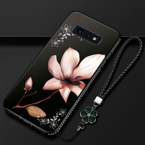 Silicone Candy Rubber Gel Flowers Soft Case Cover for Samsung Galaxy S10e Brown