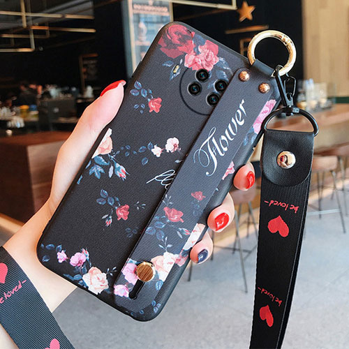 Silicone Candy Rubber Gel Flowers Soft Case Cover for Xiaomi Mi 10i 5G Black